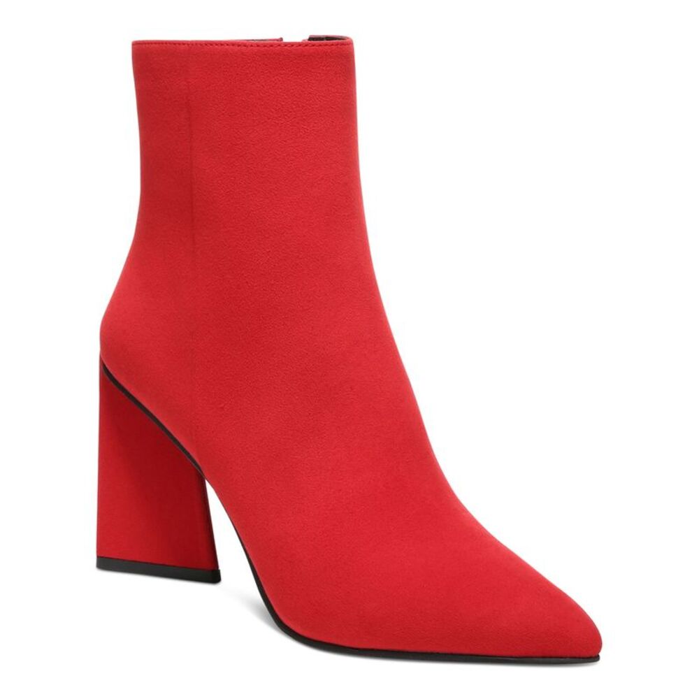 BAR III Womens Red Comfort Asya Pointed Toe Sculpted Heel Zip-Up Boots 6 M